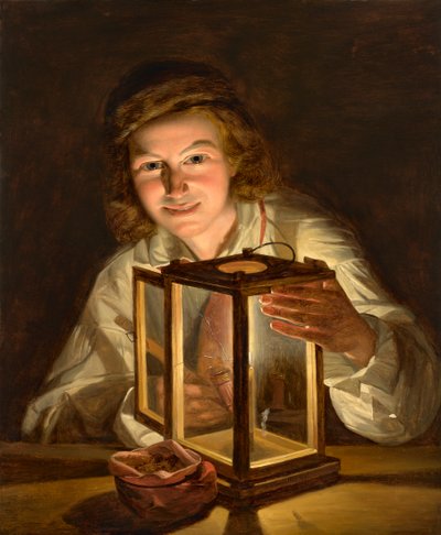 Boy with a Stable Lantern by Ferdinand Georg Waldmuller